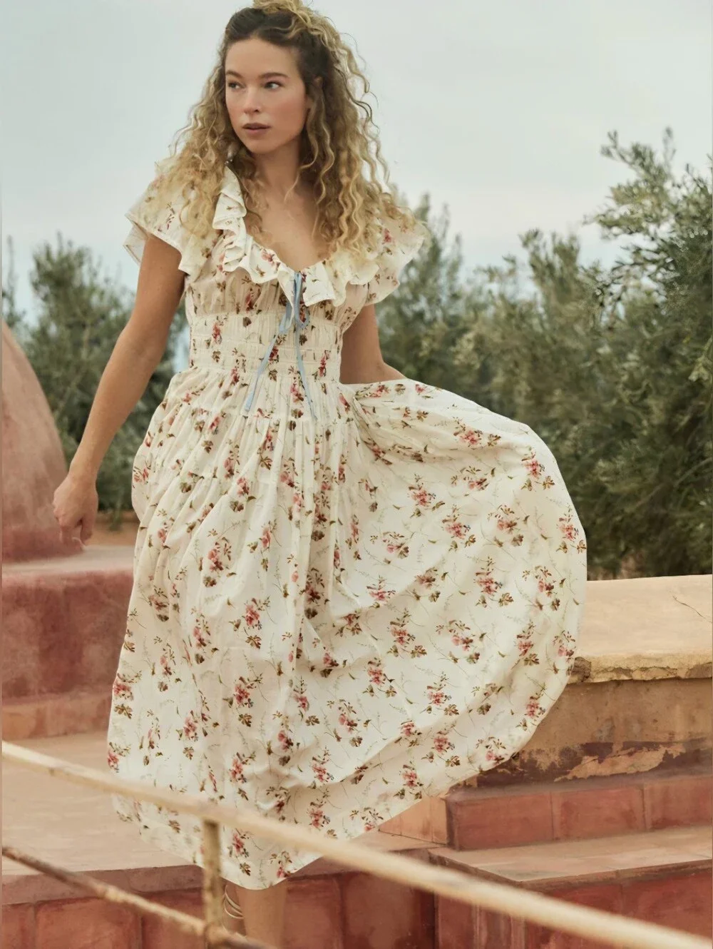 DOEN ILLIANA DRESSIN BLANC PRAIRIE ROSE S - Picture 2 of 5